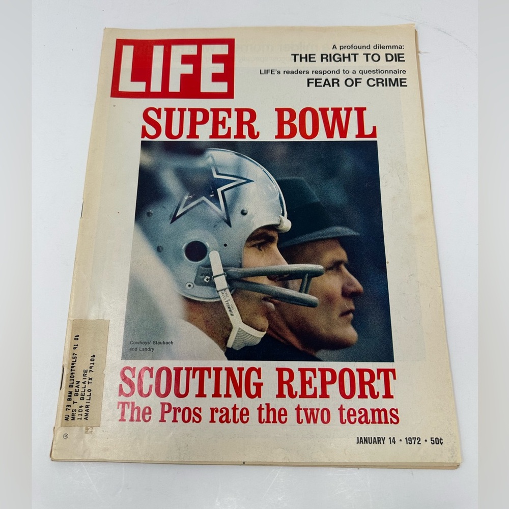 JANUARY 14, 1972 LIFE MAGAZINE SUPER BOWL SCOUTING REPORT Cowboys vs. Dolphins